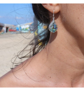 boucles d oreilles argent et abalone