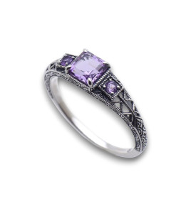 améthyste bague argent