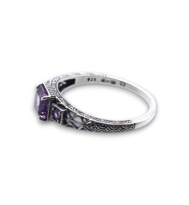 améthyste bague argent
