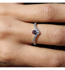 bague grenat argent
