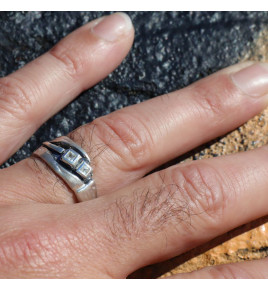 bague homme saphir