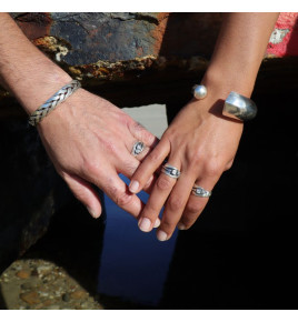bague argent saphir homme