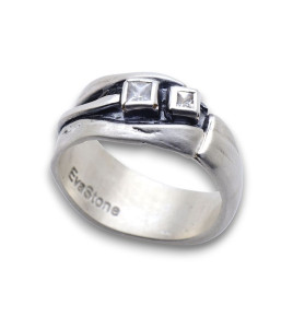 bague argent saphir
