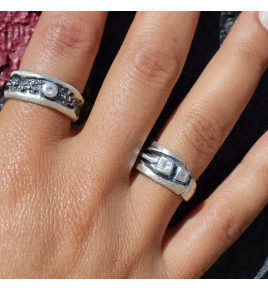 bague argent avec saphir