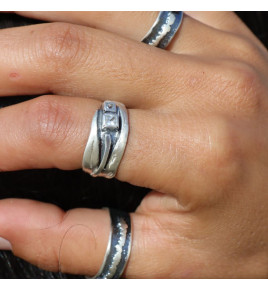 bague argent saphir