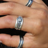 bague argent saphir blanc