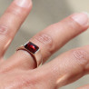 bague argent ambre