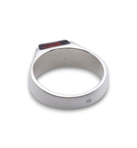 bague argent ambre rouge femme