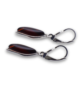 boucles d'oreilles ambre et argent