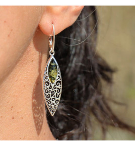 boucle d'oreille ambre