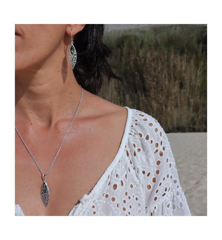 bijoux ambre vert