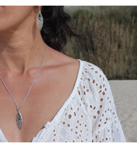 pendentif ambre et argent