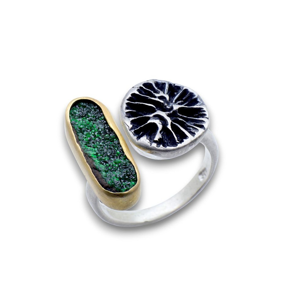 bague uvarovite argent oxydé bague uvarovite argent oxydé