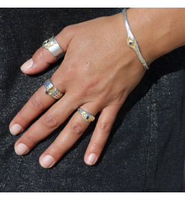 bracelet argent diamant noir