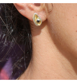 puce d'oreille diamant noir