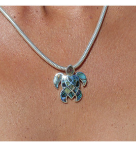 pendentif tortue argent abalone