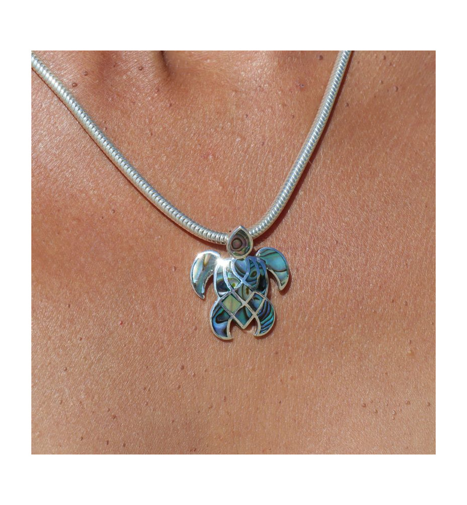 pendentif tortue argent abalone