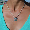 pendentif tortue argent abalone stylisé homme
