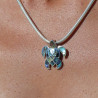 pendentif tortue argent abalone stylisé femme