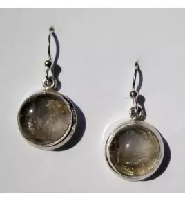 Boucles d'oreilles argent et quartz rutile