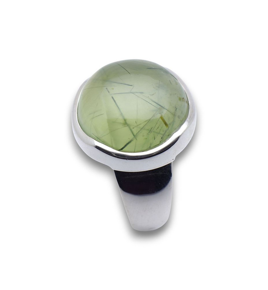 bague argent pierre verte