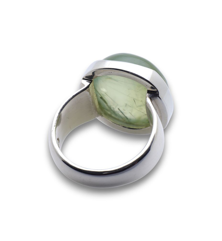 bague préhnite argent