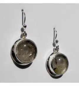 Boucles d'oreilles argent et quartz rutile