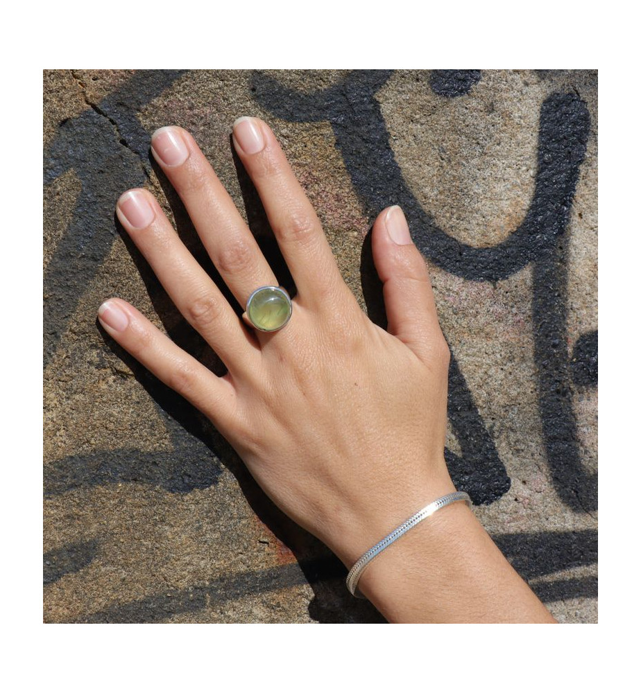 bague pierre de prehnite
