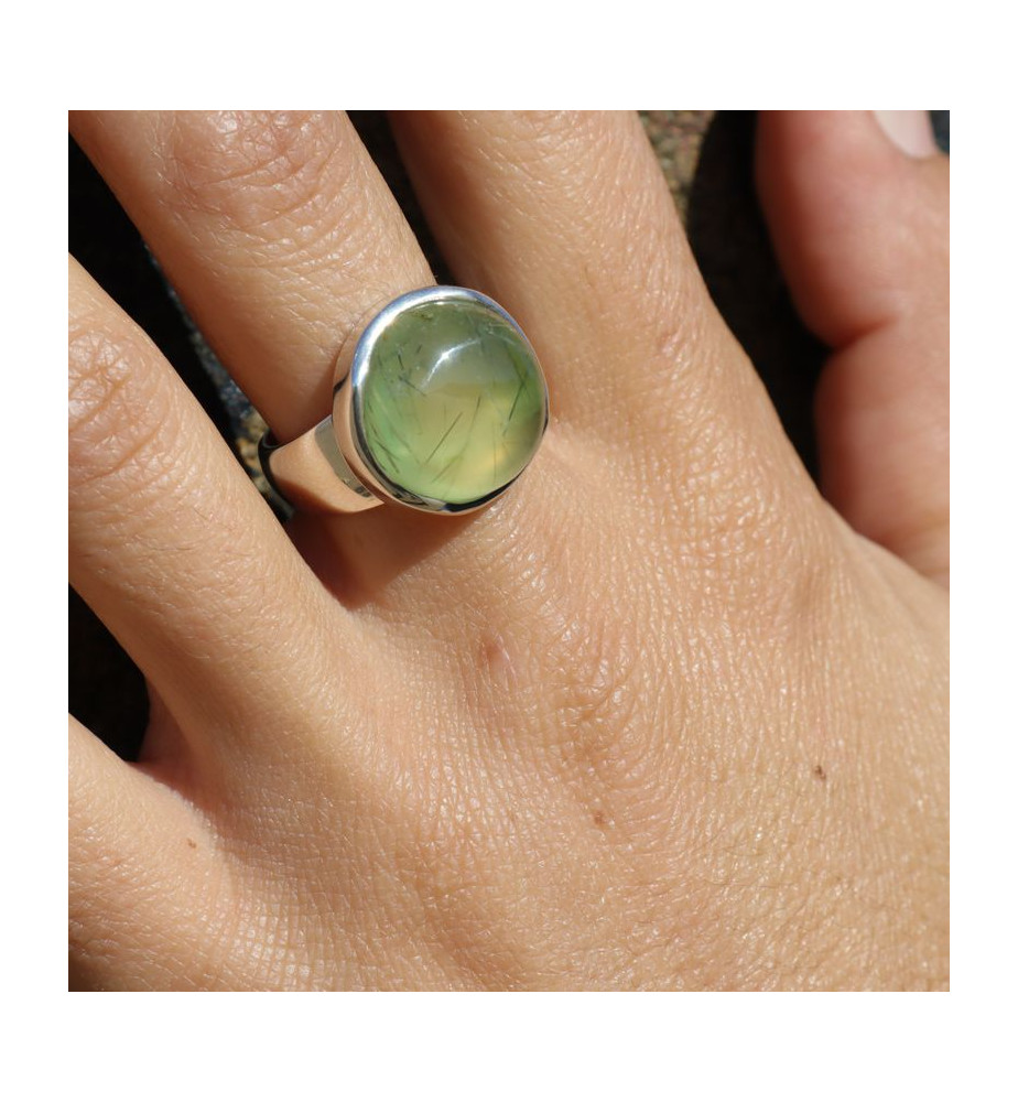 bague prehnite verte