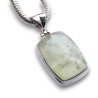 pendentif argent prehnite verte