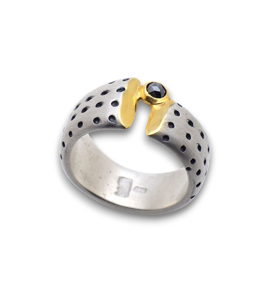 bague argent avec diamant