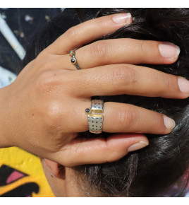 diamant noir bague argent