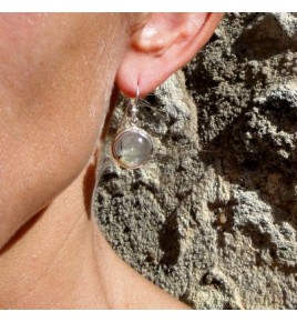 Boucles d'oreilles argent et quartz rutile