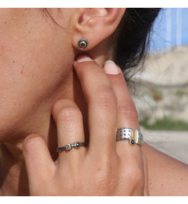diamant noir puces d oreilles argent