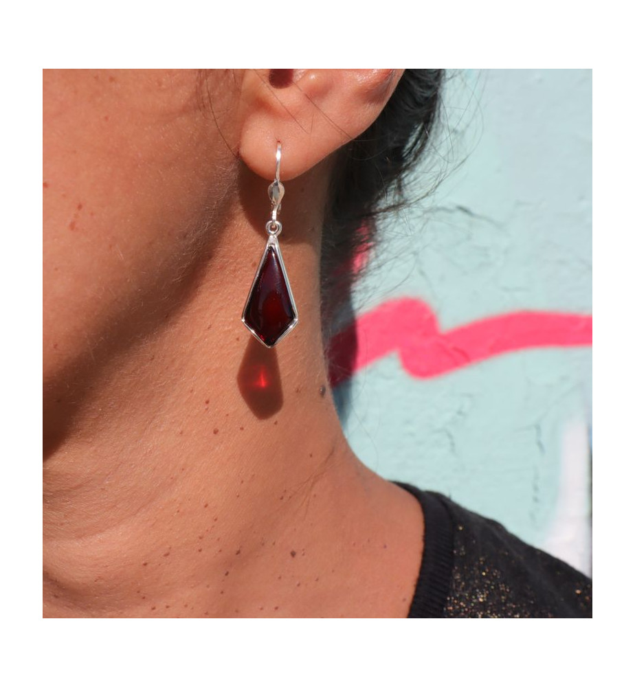 ambre boucle d'oreille