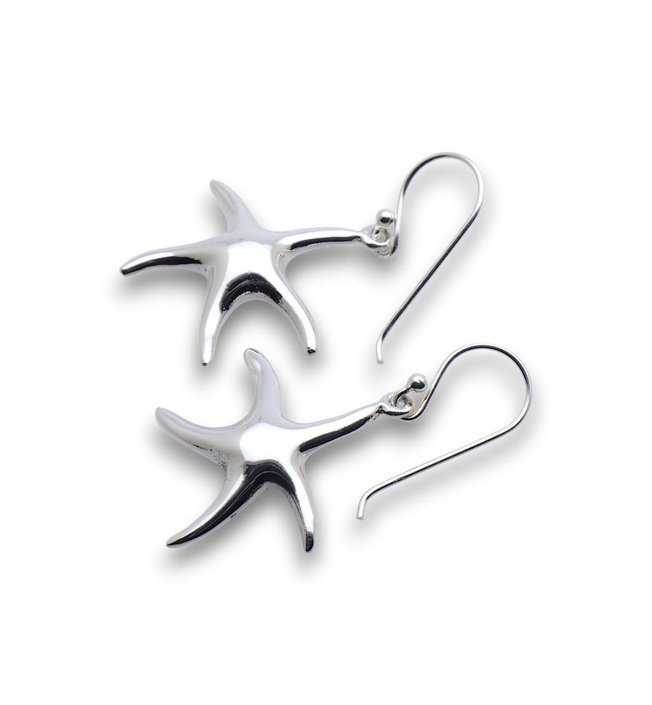 boucles d oreilles étoile de mer argent