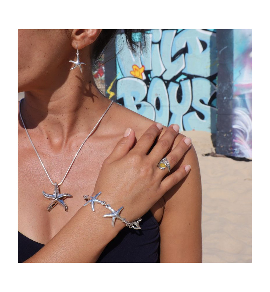 bracelet etoile de mer argent