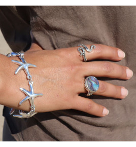bracelet argent etoile de mer