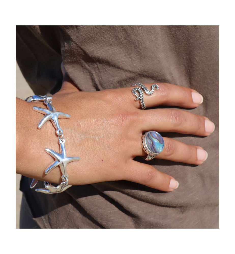 bracelet argent etoile de mer