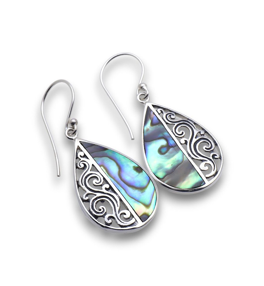 boucles d oreilles abalone argent