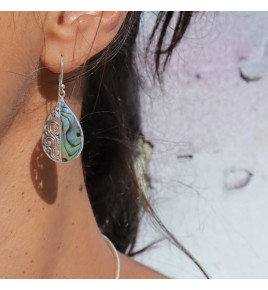 boucles d oreilles abalone argent
