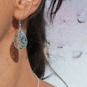 boucles d oreilles argent et abalone femme