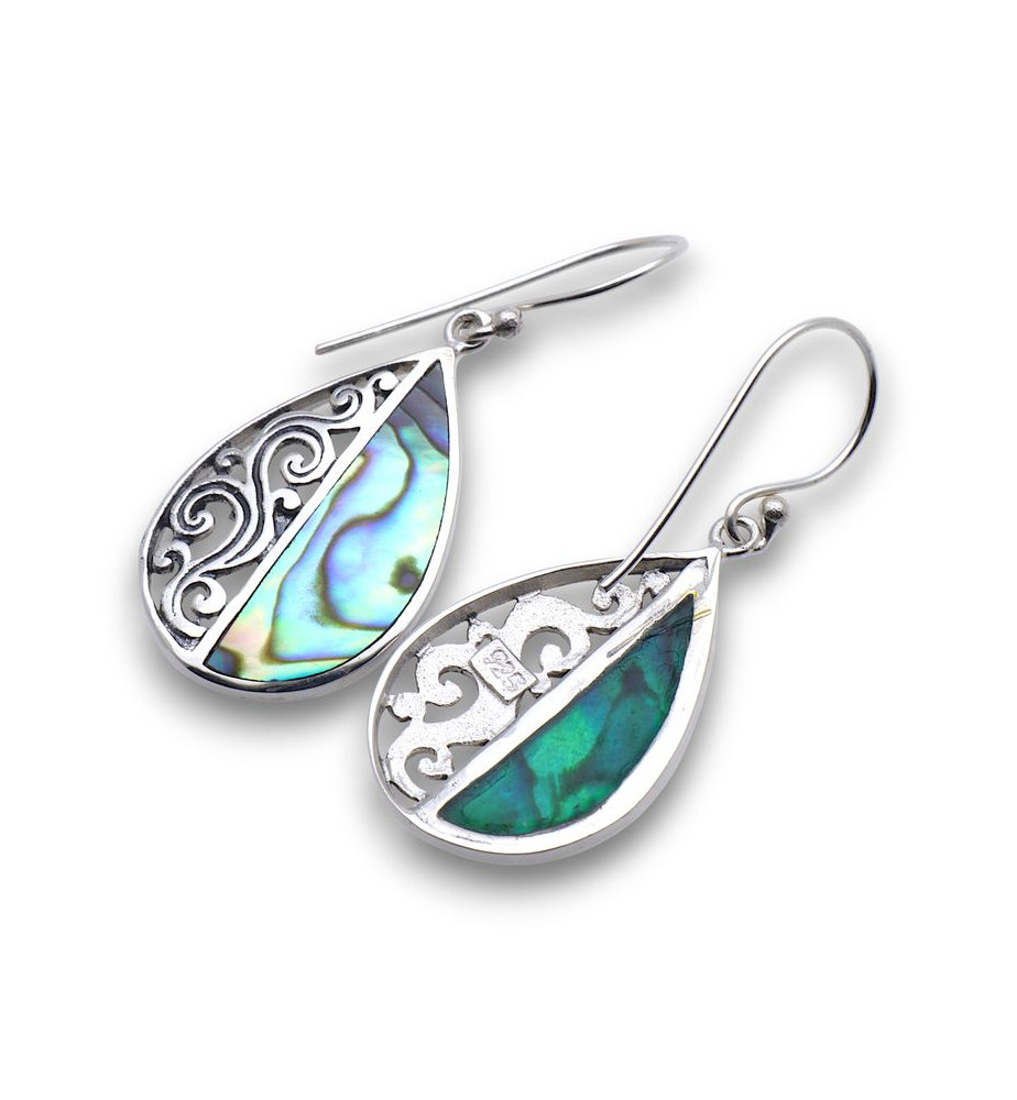boucles d oreilles nacre abalone