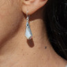 boucles pendantes argent et nacre blanche