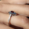 bague argent marcassite avec grenat