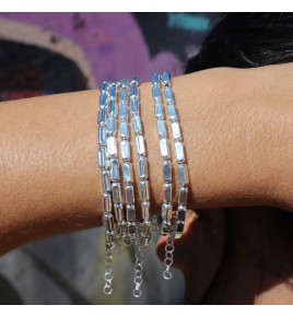 bracelet perles argent femme