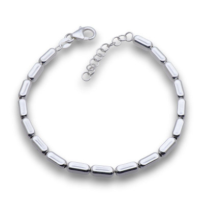Bracelet Multi Rangs Argent 925 Poinçonné - Taille 18 Cm, Largeur 4 Mm, Neuf étiqueté