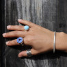bague argent avec larimar