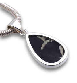 pendentif pyrite ardoise argent