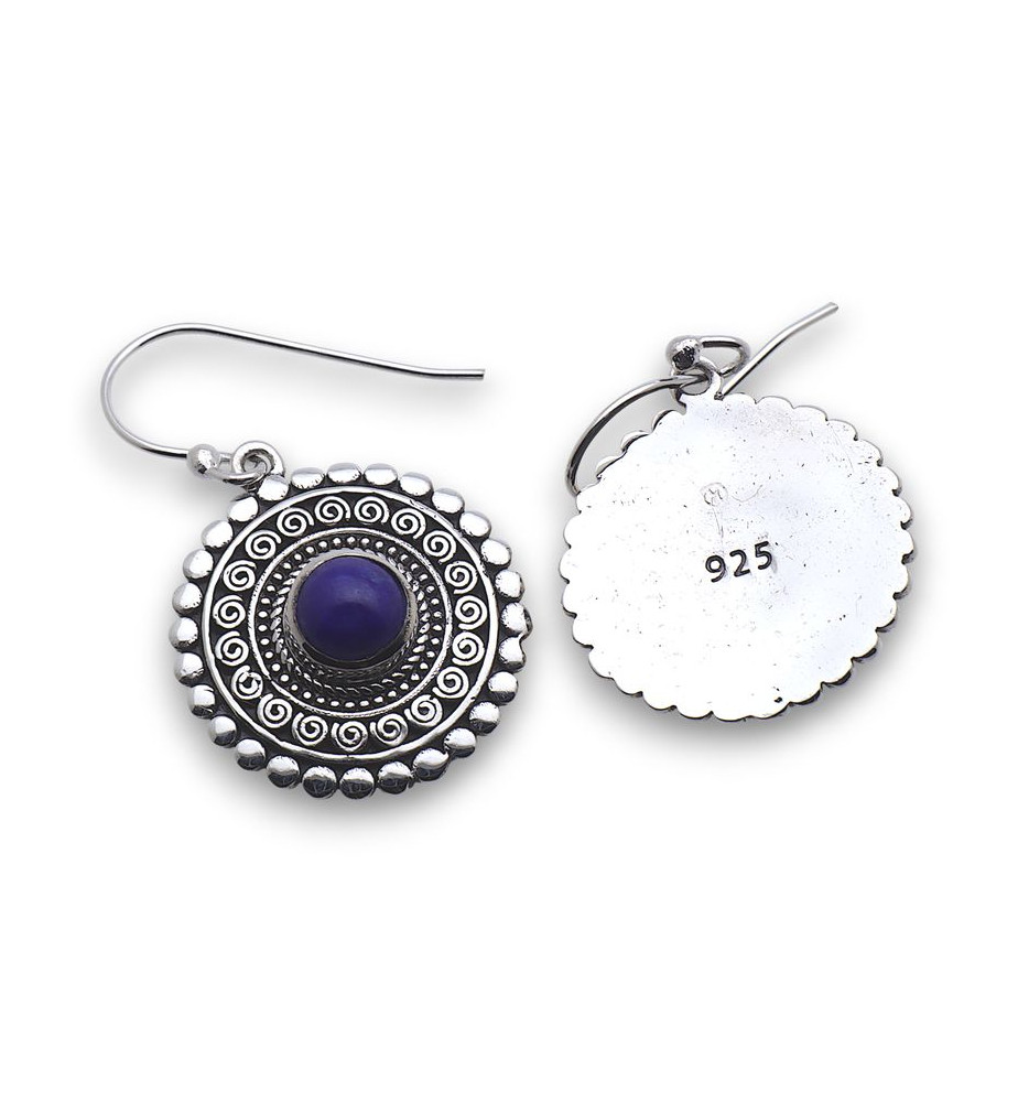 boucles d'oreilles lapis lazuli argent
